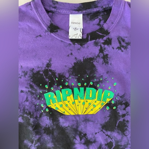 NWT RIP N DIP "WHERE'S THE BUD?" Purple Tie Dye T Shirt in Small - Picture 6 of 7